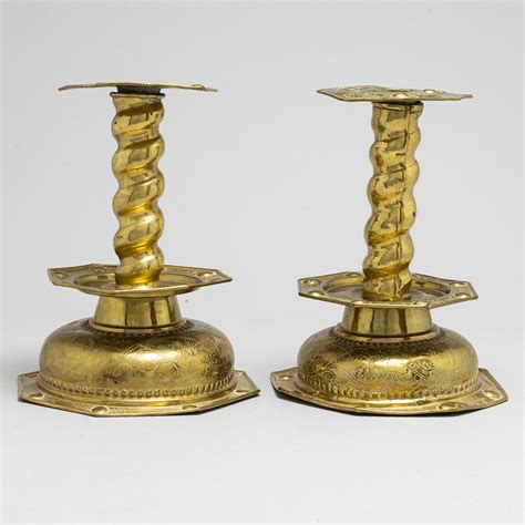 dating antique brass candlesticks